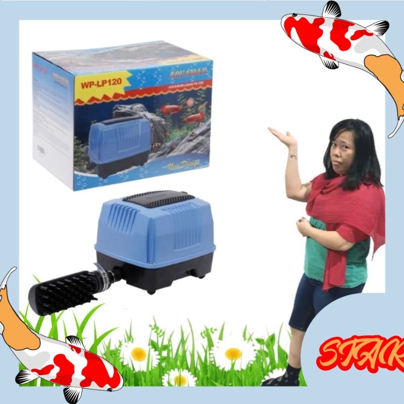 AQUAMAN LP 120 AIR PUMP TEKANAN BESAR AERATOR BLOWER AQUARIUM KOLAM IKAN