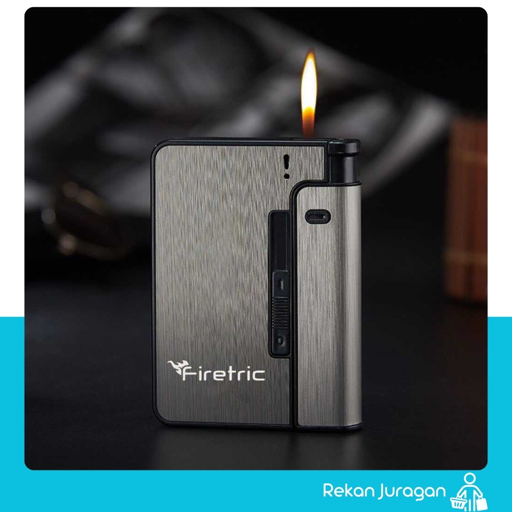 Firetric Kotak Rokok Cigarettes Case with Lighter Slot - JD-YH001