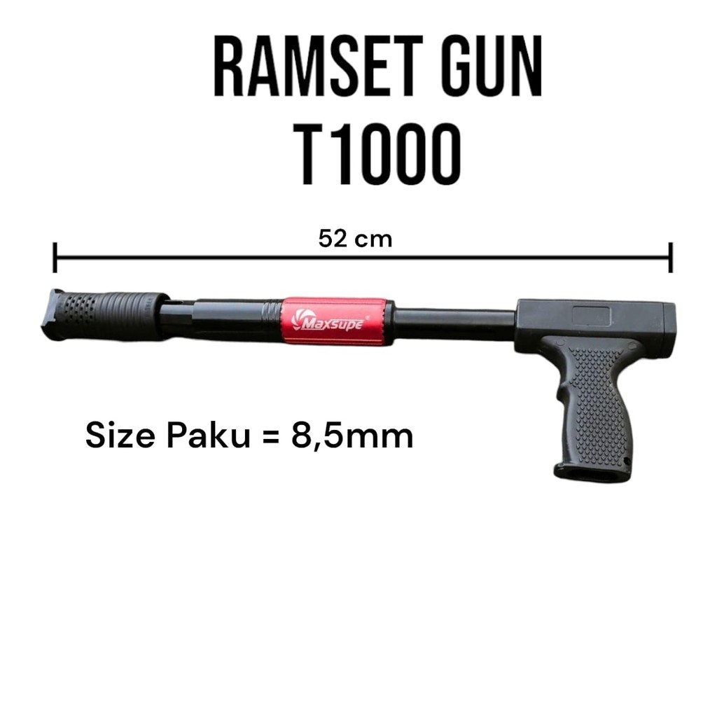MAXSUPE T1000 Alat Ramset Gun Paku Tembak Beton 8.5mm