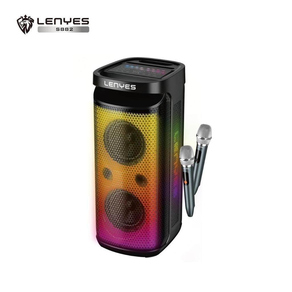 LENYES S882 200W KTV Wireless Speaker + Microphone Bluetooth 5.3 High Power With RGB Light Waterproo