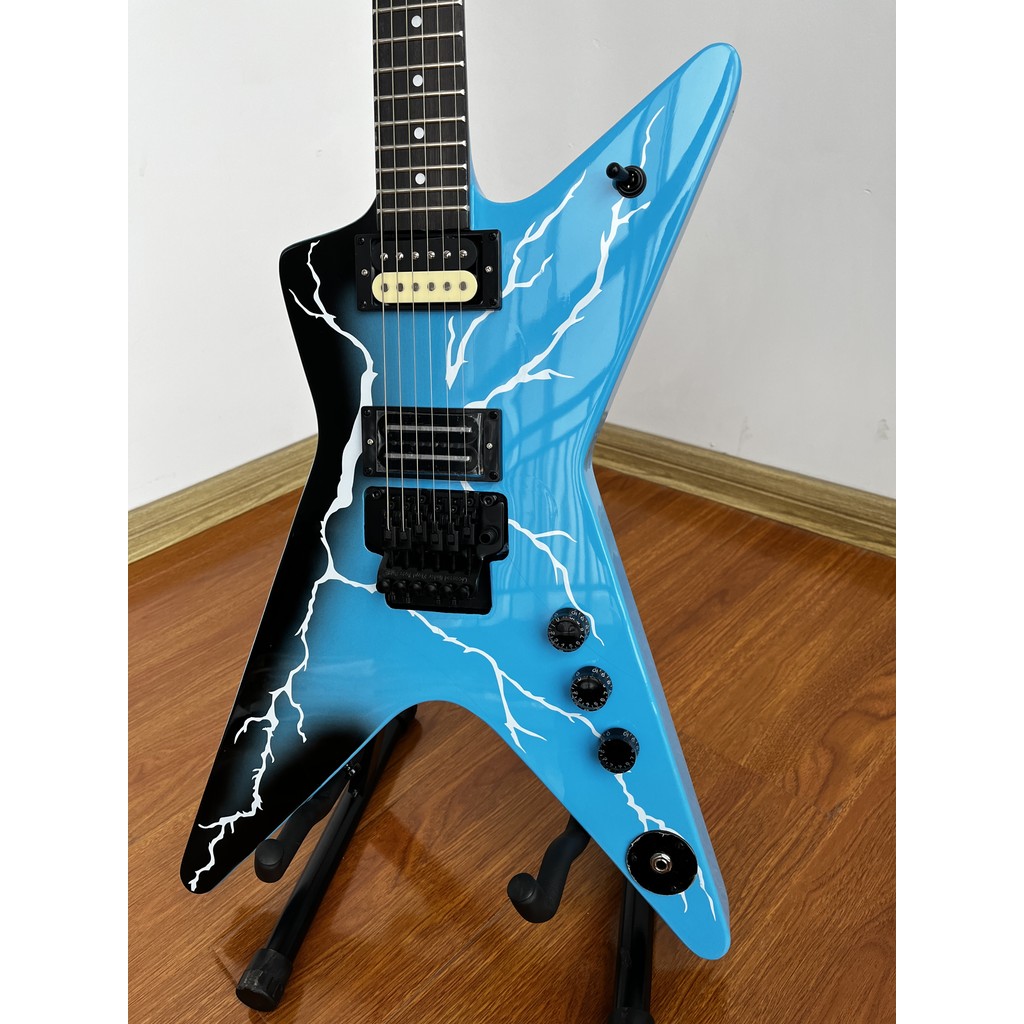 Blue Dimebag Dean Electric Guitar ML From Hell Lighting Body Bridge subsidence