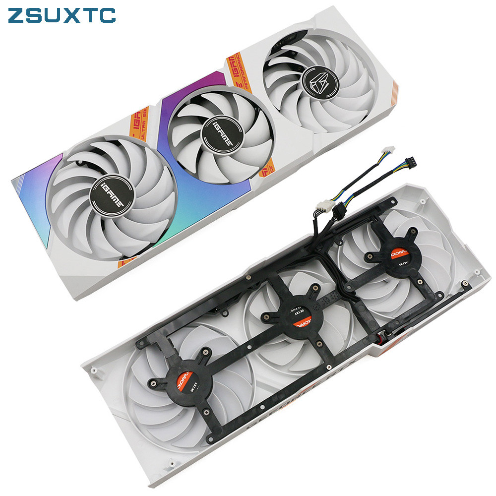 DIY 4Pin Cooler Fan Replace For COLORFUL GeForce RTX 3080 3070 3060 Ti iGame Ultra OC White RTX3080 