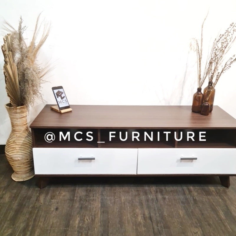 Meja Bufet TV Minimals Walnut Mebel Furniture Semarang Kendal Demak Purwokerto