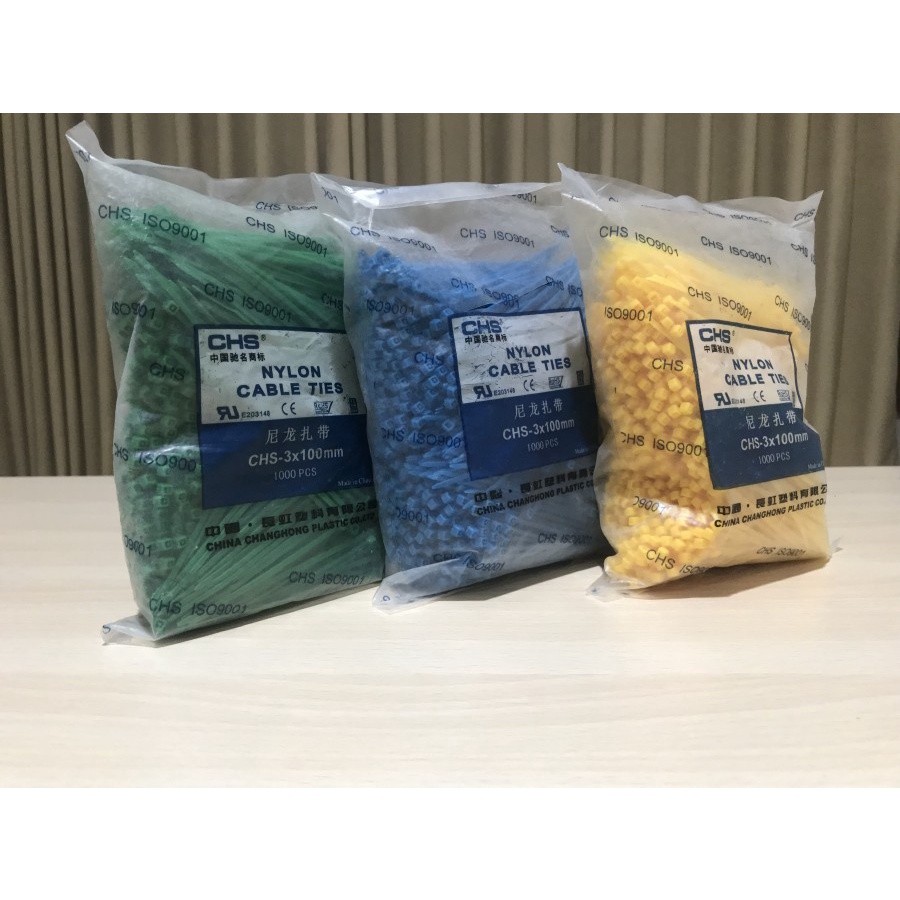 

NYLON CABLE TIE KABEL TIES NILON 3x100MM 3 x 100 MM WARNA WARNI