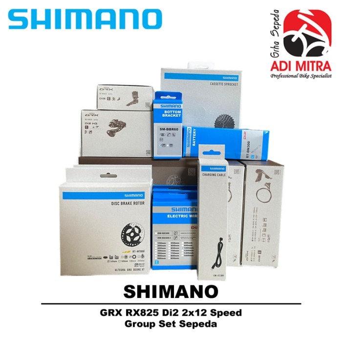 Shimano GRX RX825 Di2 2x12 Speed Drop Bar Groupset Sepeda