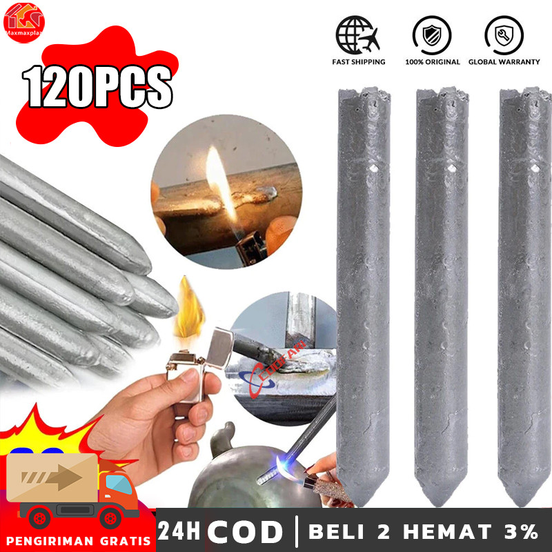 120 pcs Batang Las PATRI ALUMINIUM TAMBAL PANCI Bakar Suhu Rendah (Besar) - Korek Api, Lilin Tempera