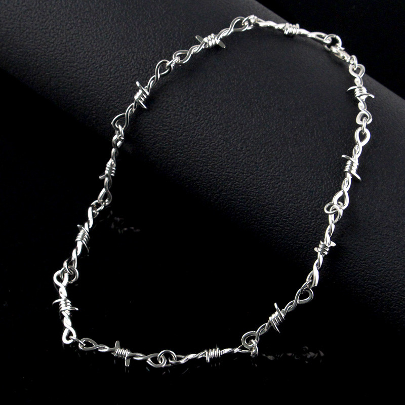 Small Wire Brambles Iron Unisex Choker Necklace Women Hip-hop Gothic Punk Barbed Wire Little Thorns 