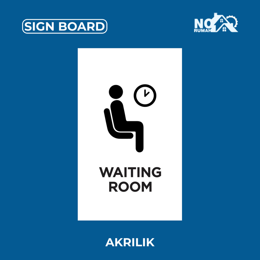 

Tulisan Waiting Room Sign Board Akrilik Print Signage Acrylic Label Nama Ruang Sticker Tempel Dinding Pintu Petunjuk Rambu Plat Modern Minimalist