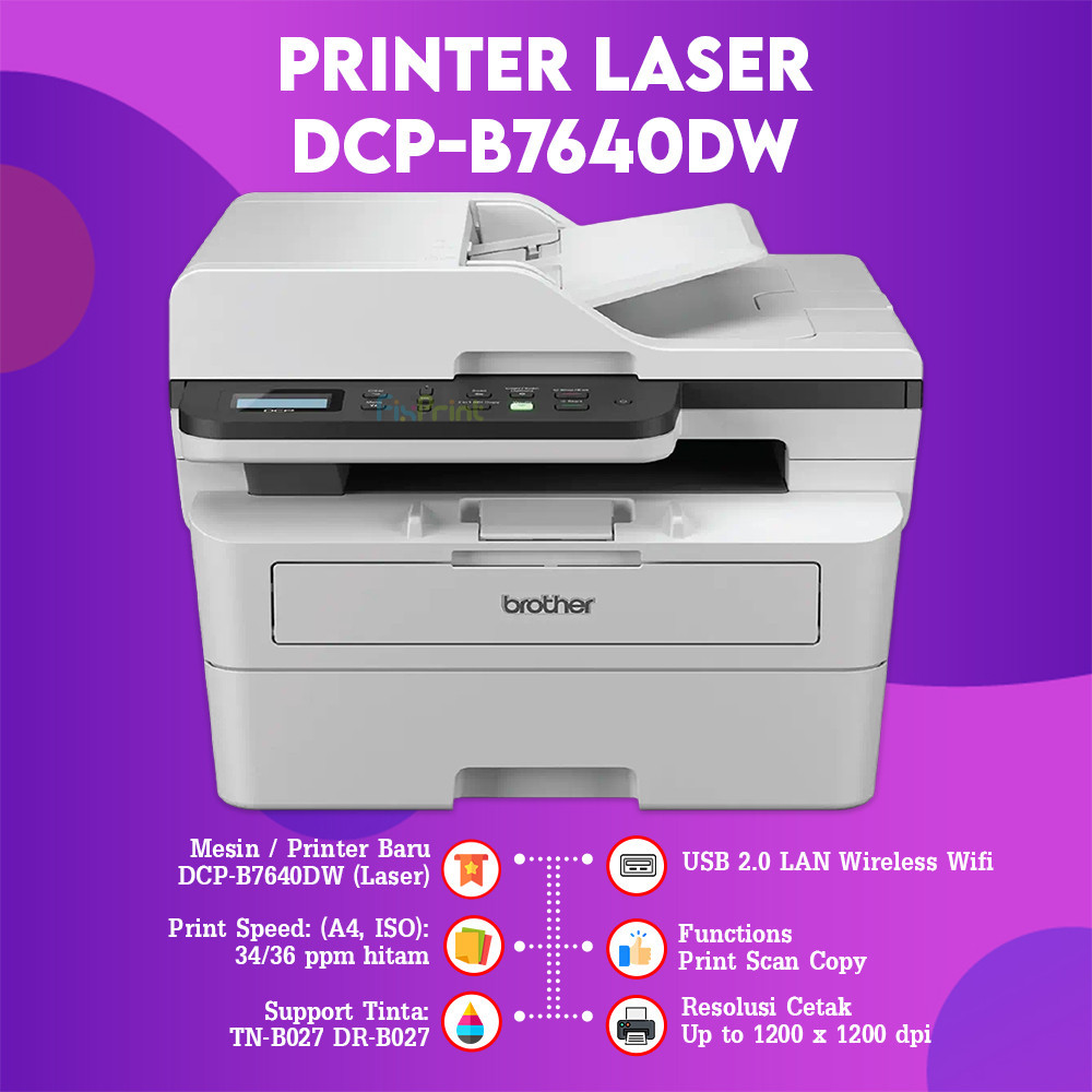 Fixprint Printer Laser Monochrome Brother Docuprint DCP-L2540DW DCP-B7640DW Print Scan Copy WiFi Mon