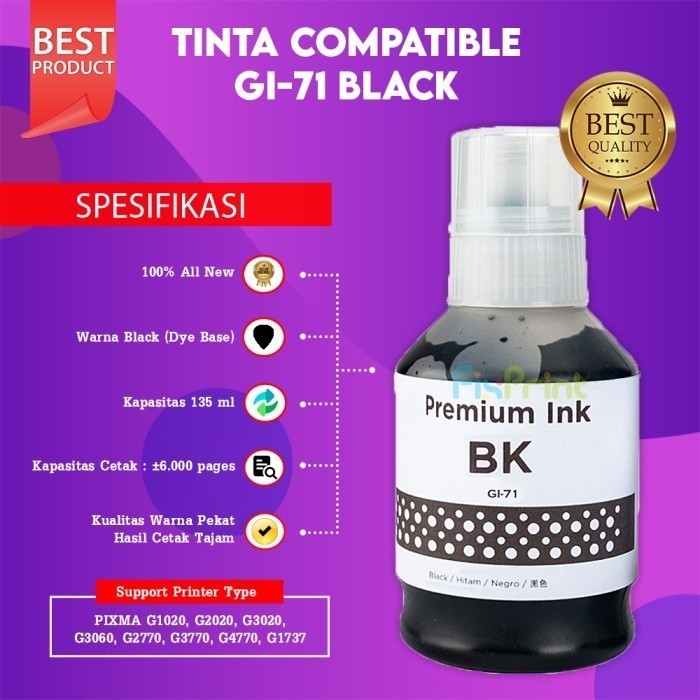 FixPrint Tinta Compatible GI-71 GI71 G3020 Refill Printer G1020 G2020 G3020 CMYK