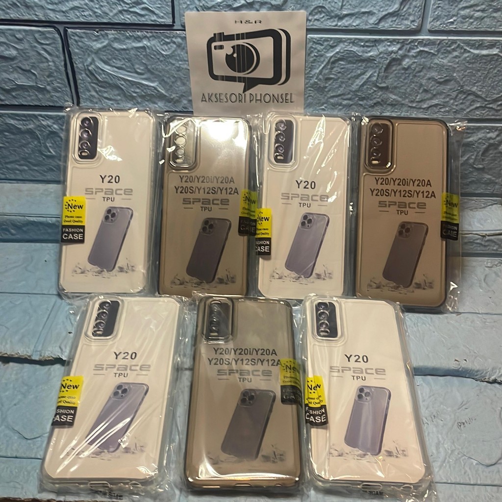 Soft Case VIVO Y20/Y20S/Y20i/Y12S/Y12A Silikon Space Bening Real Original Anti Kuning Tebal 2MM redm
