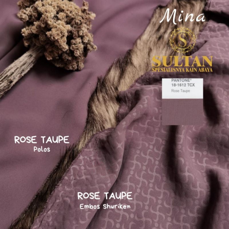 50CM MINA EMBOS SHURIKEN ANTI UV ROSE TAUPE KAIN SULTAN