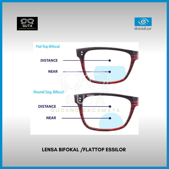Lensa Kacamata Bifokal / Flattop Essilor Original