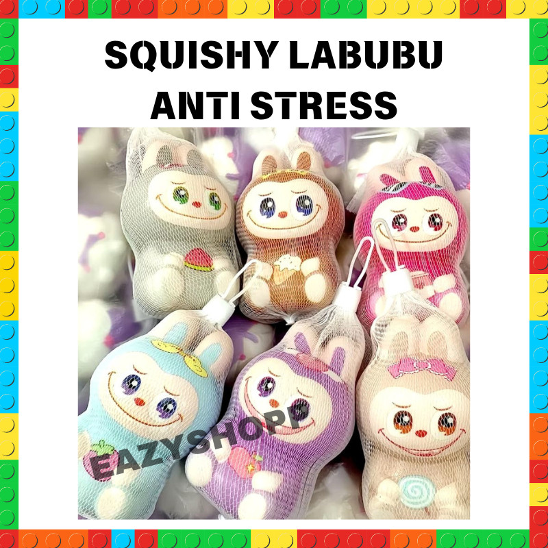 Kado Mainan Anak Squishy Labubu Macaron Anak Cowok Cewek Dewasa Pencet Lucu Anti Stress