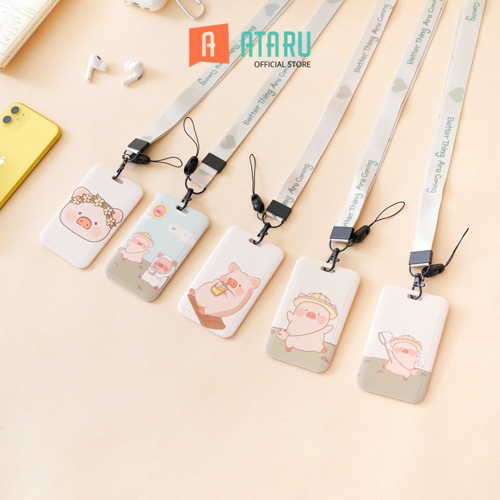 Ataru Holder Id Card Print 16 Tempat Kartu Lanyard Name Tag Holder Id Card Holder Lucu