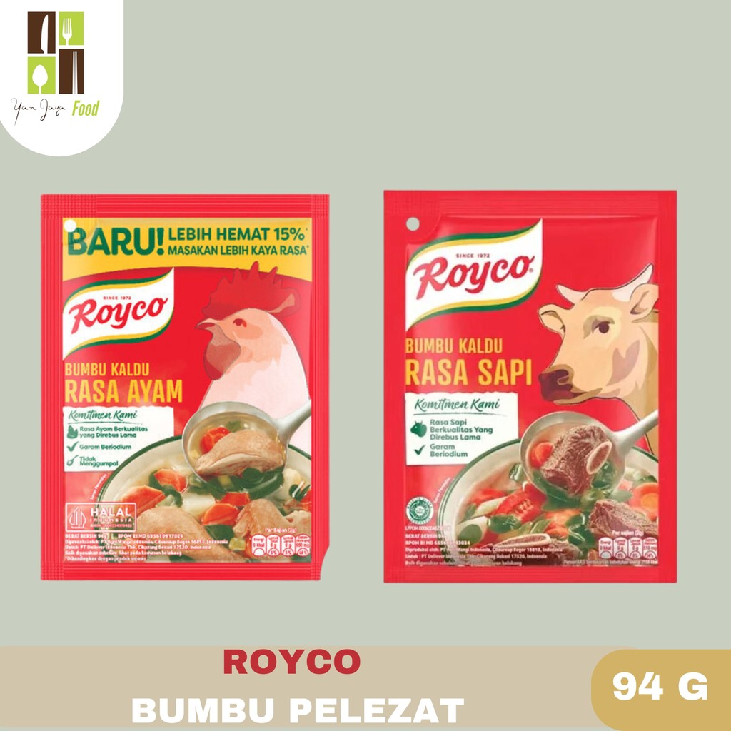 

Royco Bumbu Pelezat Serbaguna / Bumbu Kaldu Rasa Ayam Kemasan 94g