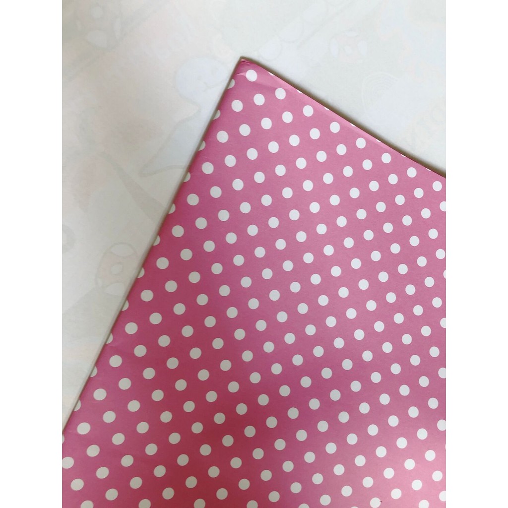 

Kertas Kado Jumbo Pink Polkadot Putih