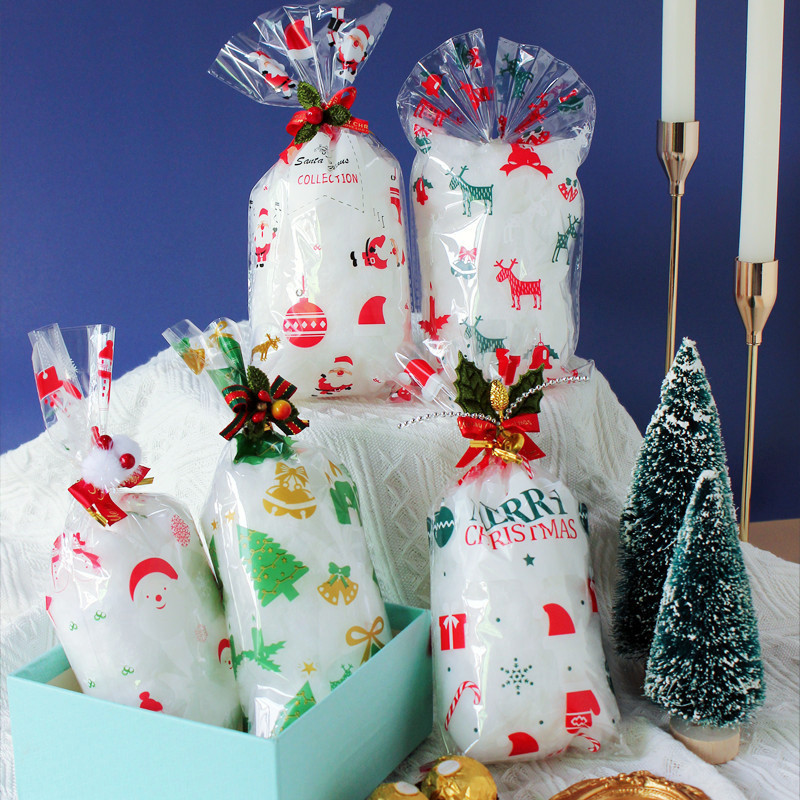 

RN 50Pcs Plastik Bingkisan Kue Permen Kantong Souvenir Goodie Bag Natal Christmas Hampers