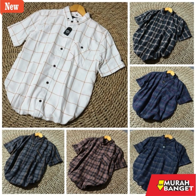 kemeja kotak kotak cowok BRILL EIGHTY EIGHT 88 KEMEJA FLANEL LENGAN PENDEK PRIA PREMIUM TERLARIS FLA