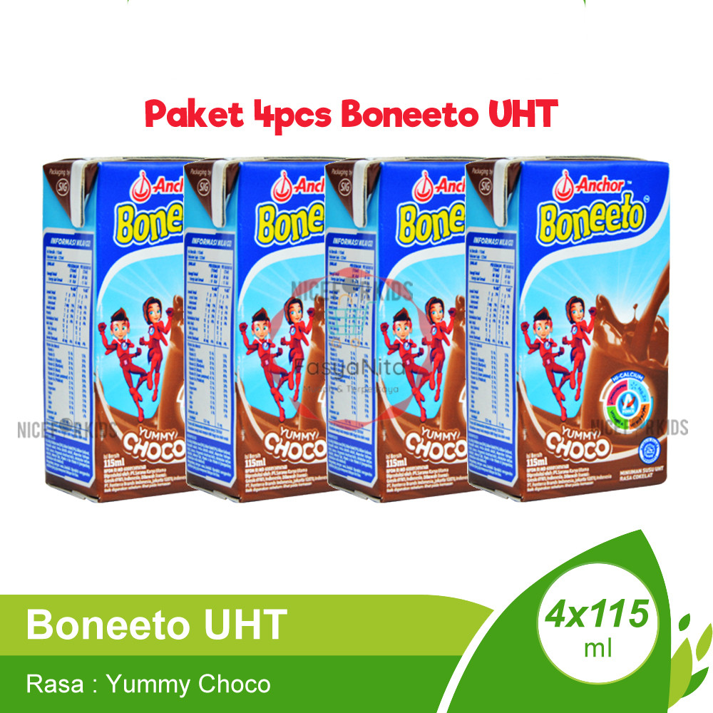 

Anchor Boneeto Susu UHT PAKET 4 x 115ml Susu Anak Usia 3 tahun+ / Susu Nutrisi Anak Boneto / Susu Cair - Fasyanita Denpasar