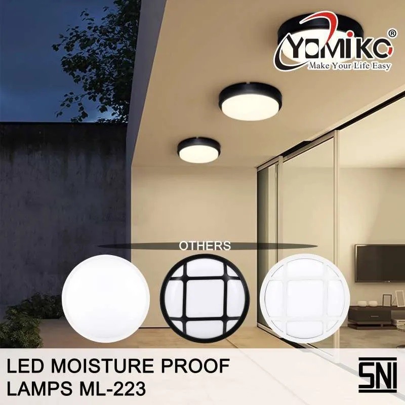 Yomiko Lampu Dinding Tempel Outdoor LED Lampu Dinding Tempel Bulat