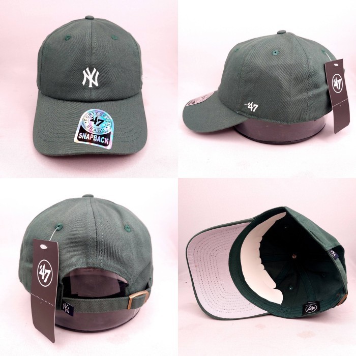 TOPI SNAPBACK MELENGKUNG NY YANKEES HIJAU LOGO KECIL