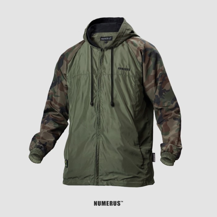 Numerus Alpha camouflage jacket / running / hoodie / army / streetwear - Hijau, XL