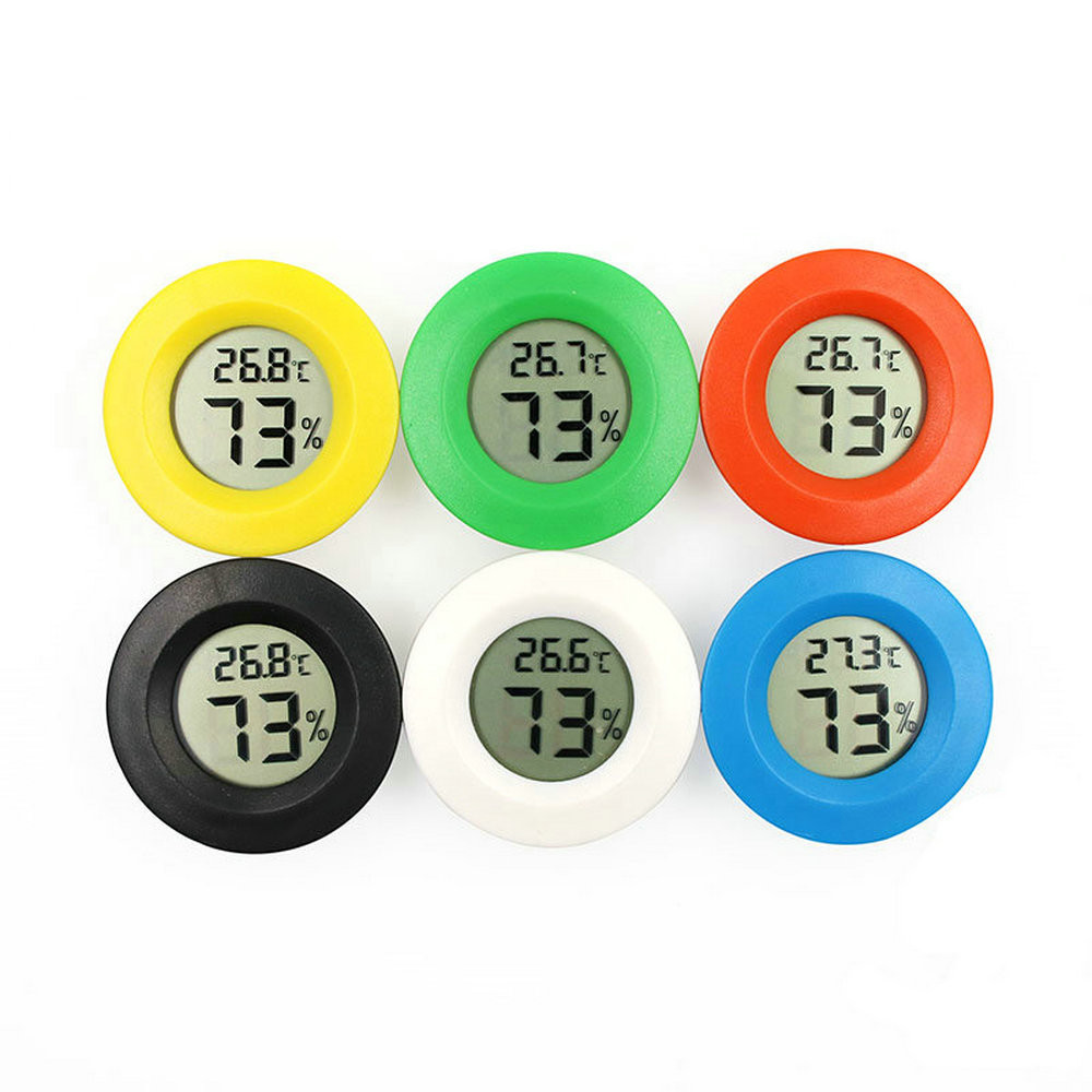 -50~ +70°C Mini LCD Digital Thermometer Hygrometer Round Temperature Humidity Tester Sensor Detector