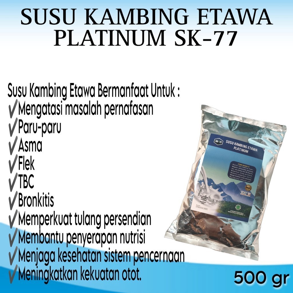 

SUSU KAMBING ETAWA PLATINUM SK77 500g ORI / ENAK