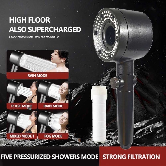 THFS Kepala Shower Mandi High Pressure Adjustable 5 Mode with Filter ZJL5BF