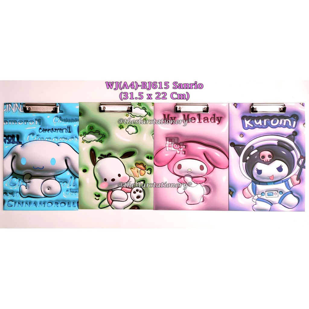 

(1 Biji) Clip Board WJ(A4)-BJ615 Sanrio / Clipboard GXIMP 31.2*22 Cm / Papan Ujian Sanrio A4
