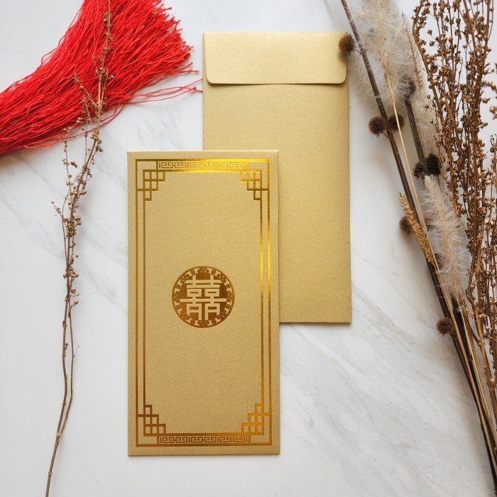 

Angpao Shuang Xi Jumbo Premium Fancy Paper / Amplop Nikah Happiness - Gold