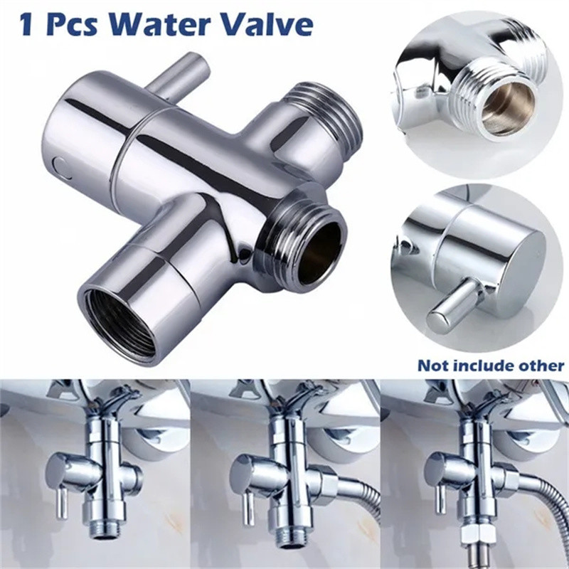 1 Pcs Shower Diverter Valve Bathroom Faucet Switch Valve Shower Tap Connector Splitter Water Diverte