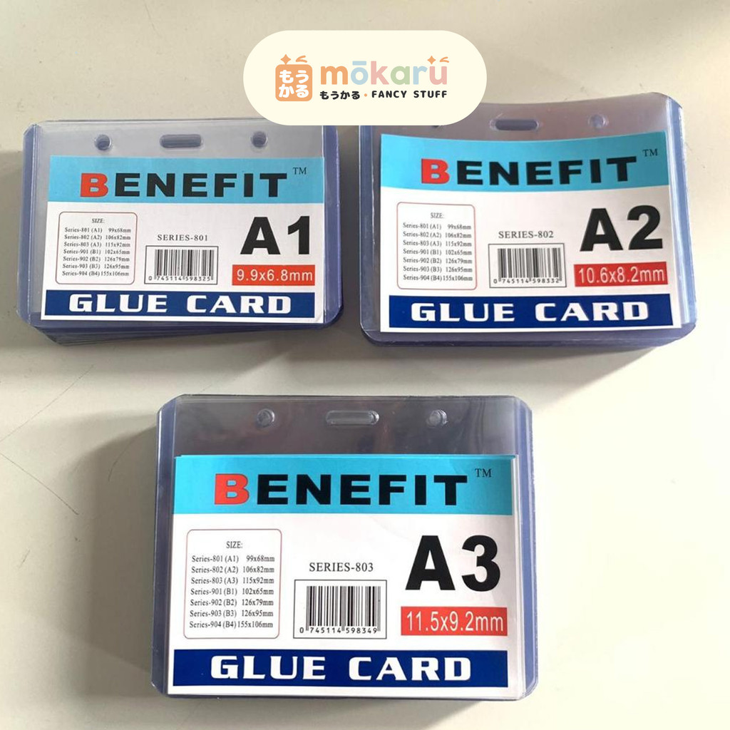 

PER SET ISI 5 Benefit ID Card Case A1, A2, A3 Name Tag Plastik Mika Bening