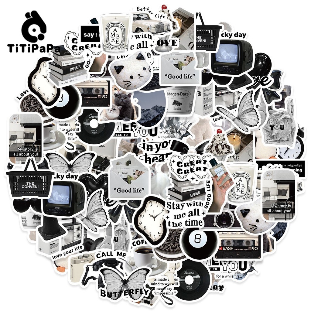 

50Pcs Gaya Hitam, Penguin Stiker Dekoratif,Stiker Dekoratif Notebook Sepeda Skateboard Seluler DIY.