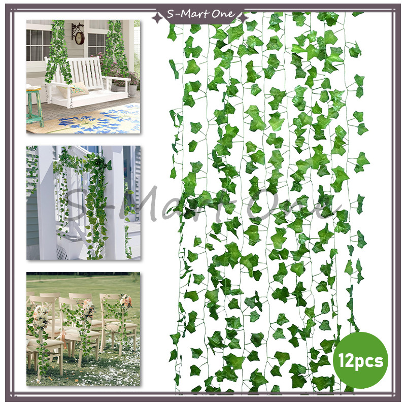 Daun Rambat Kecil Anggur Panjang 2.1 Meter /Daun Rambat Palsu Artificial Plastik Sulur /Daun Imitasi