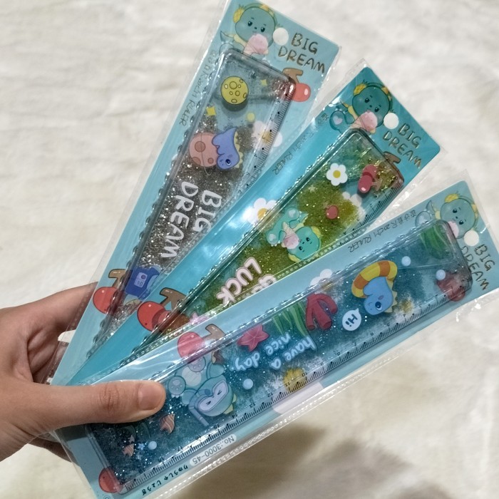 

Penggaris Glitter Air 20cm Fancy Karakter - Dino