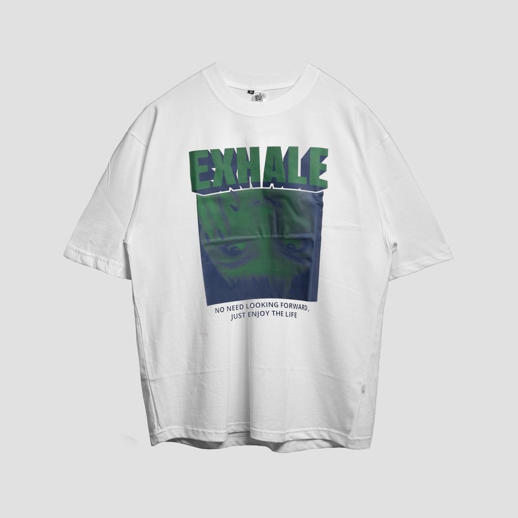 【COD】 Exhale Tshirt Faceitoff White Oversized T-shirt