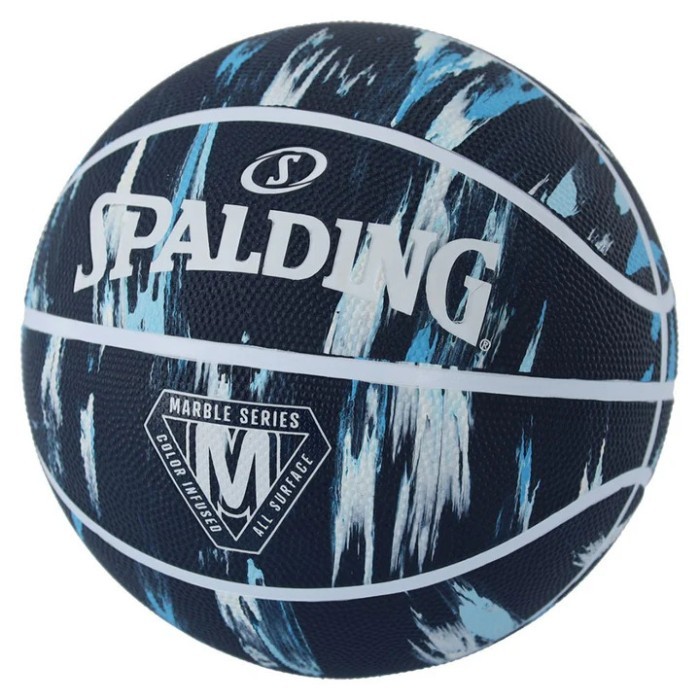 Bola Basket Spalding Marble Series Basketball Black Blue Size 7 Original