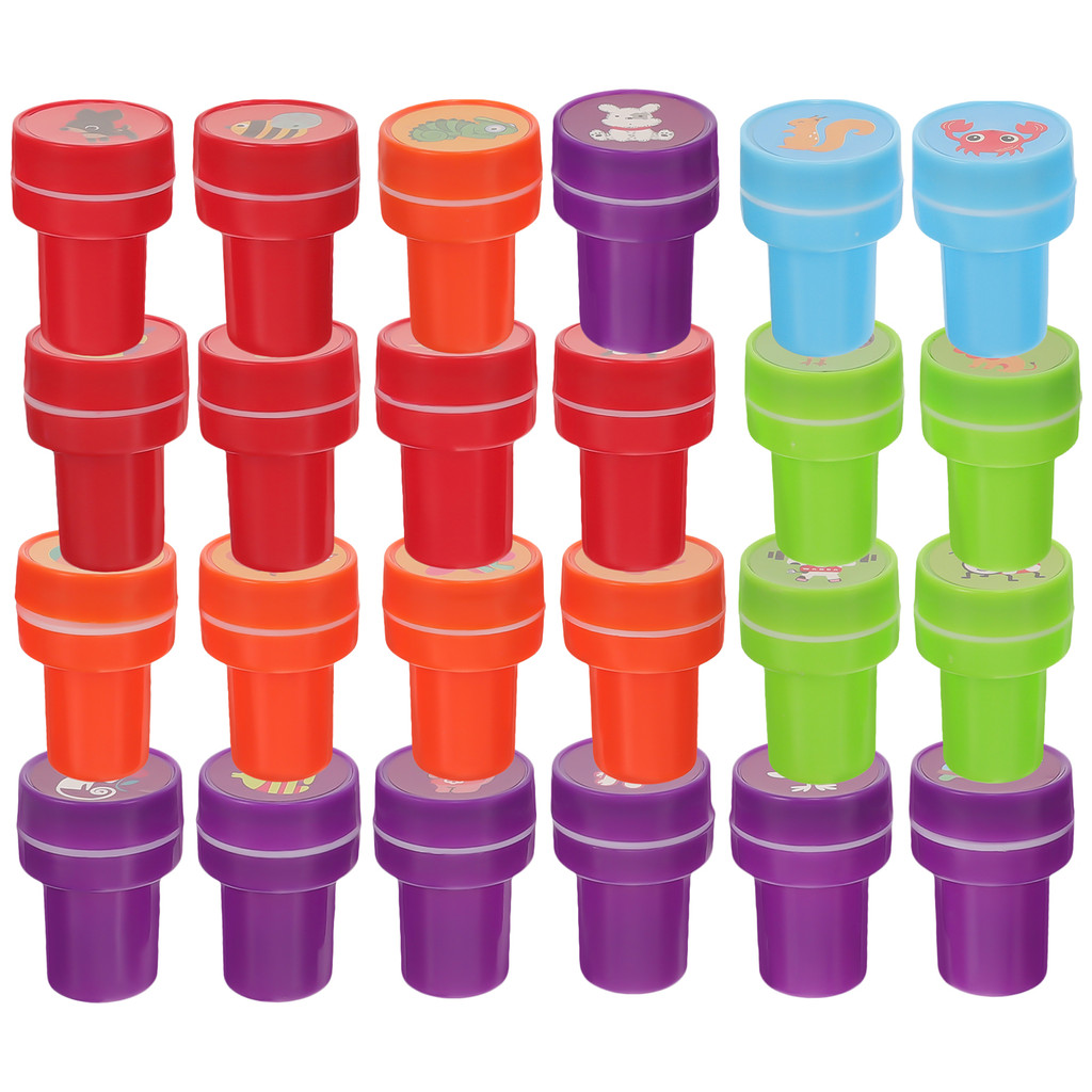 

26 Pcs Cartoon Diary Stamp Animal Pattern Stamps Toy Set DIY Cute Stamper Plastic Design for Kids