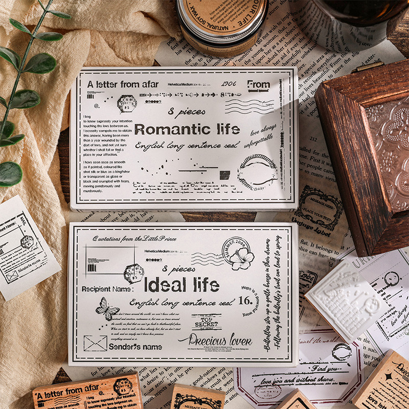 

2packs/LOT English Track Record series wooden rubber stamp DIY stamps stationery scrapbooking standard stamp