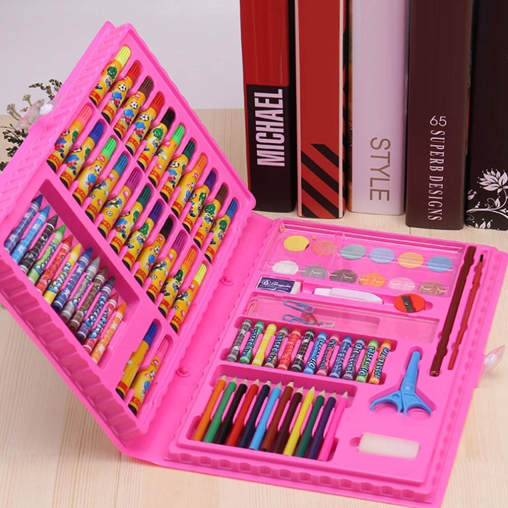 

86pcs Children Kids Colored Pencil Artist Kit Painting Crayon Marker Pen Brush Drawing Tools Set Kindergarten Gifts Supplies