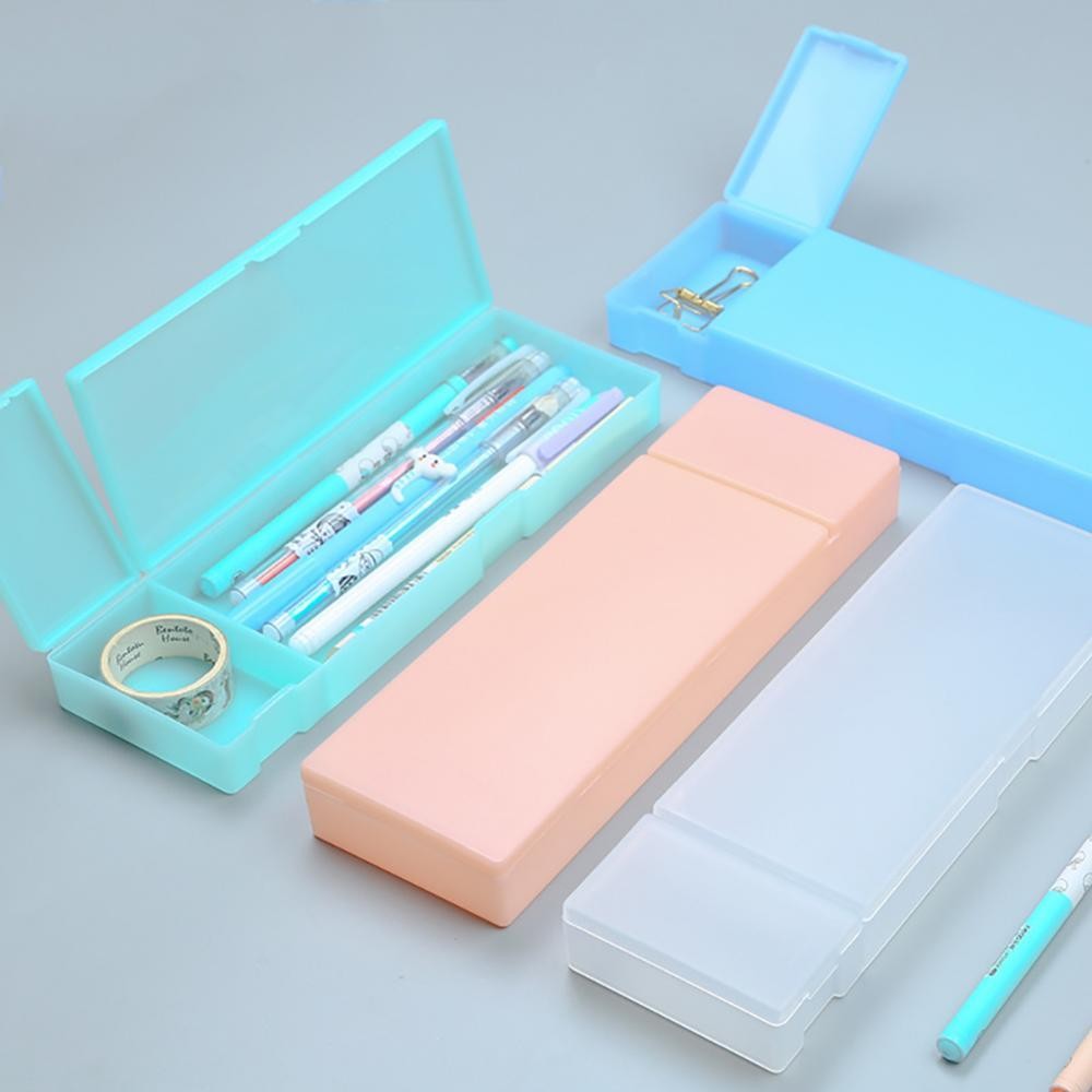 

Transparent Pencil Case Large Capacity Plastic Off Semi-Pen Box Stationery Holder