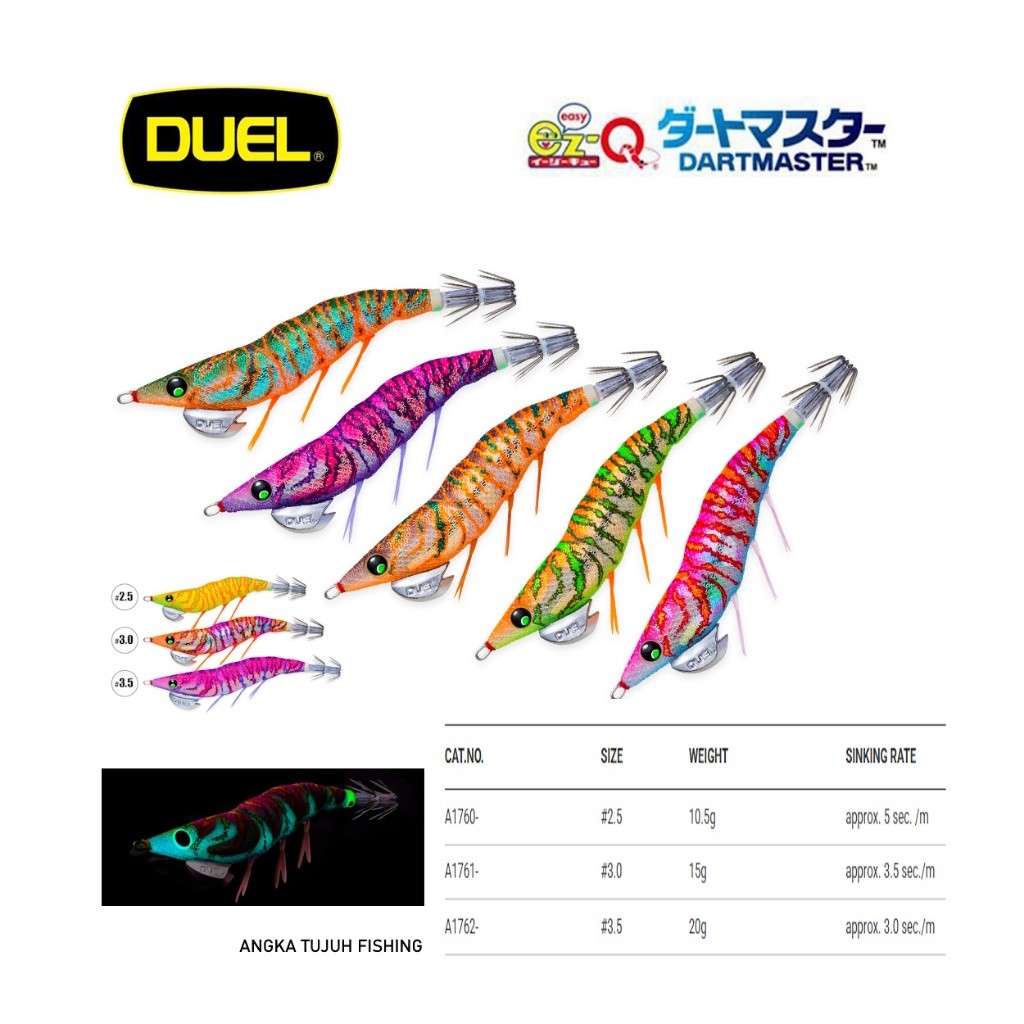 AR56K Duel EZ-Q Dartmaster Search Double Glow 2.5 3.0 3.5 Egi Squid Jig Umpan Cumi Sotong