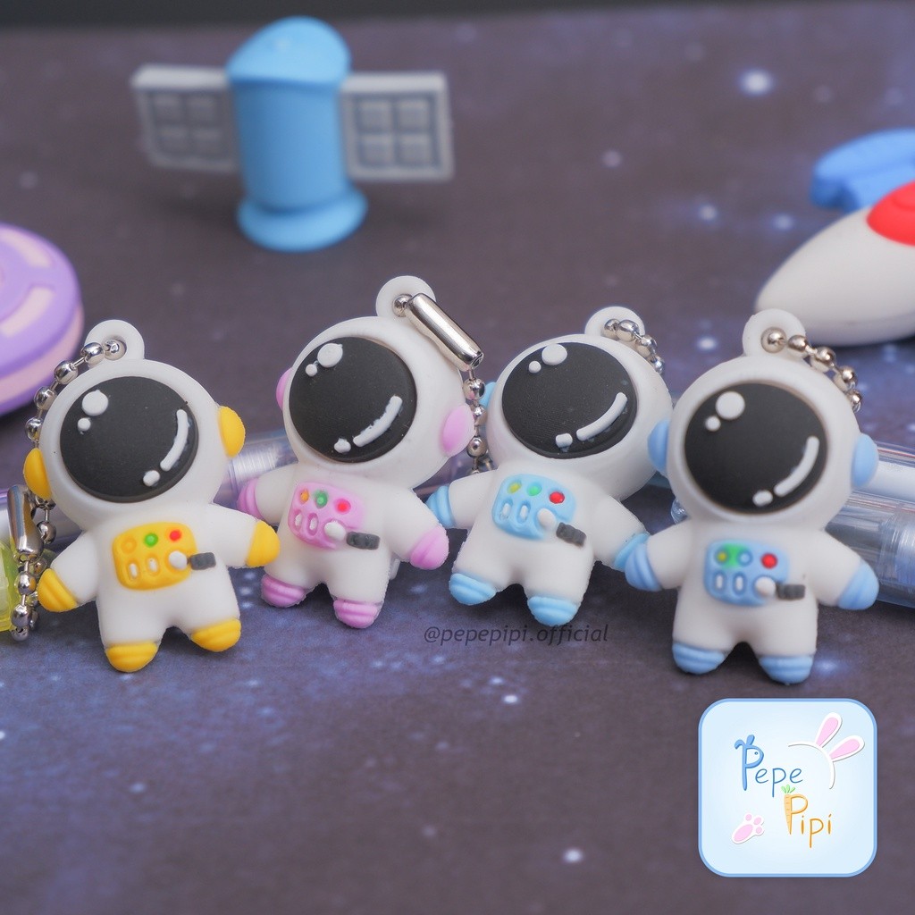 

4 &12 pcs Pena Gantungan Astronot Pen Bolpen Pulpen Bolpoin Karakter planet kapal roket bulan