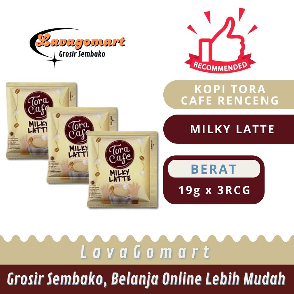 

KOPI TORA CAFE MILKY LATTE 22g - 3 RENCENG - LAVAGOMART - BANDUNG