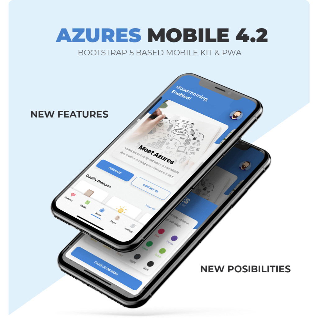 Azures v4.2.1 - Mobile Apps Template & PWA