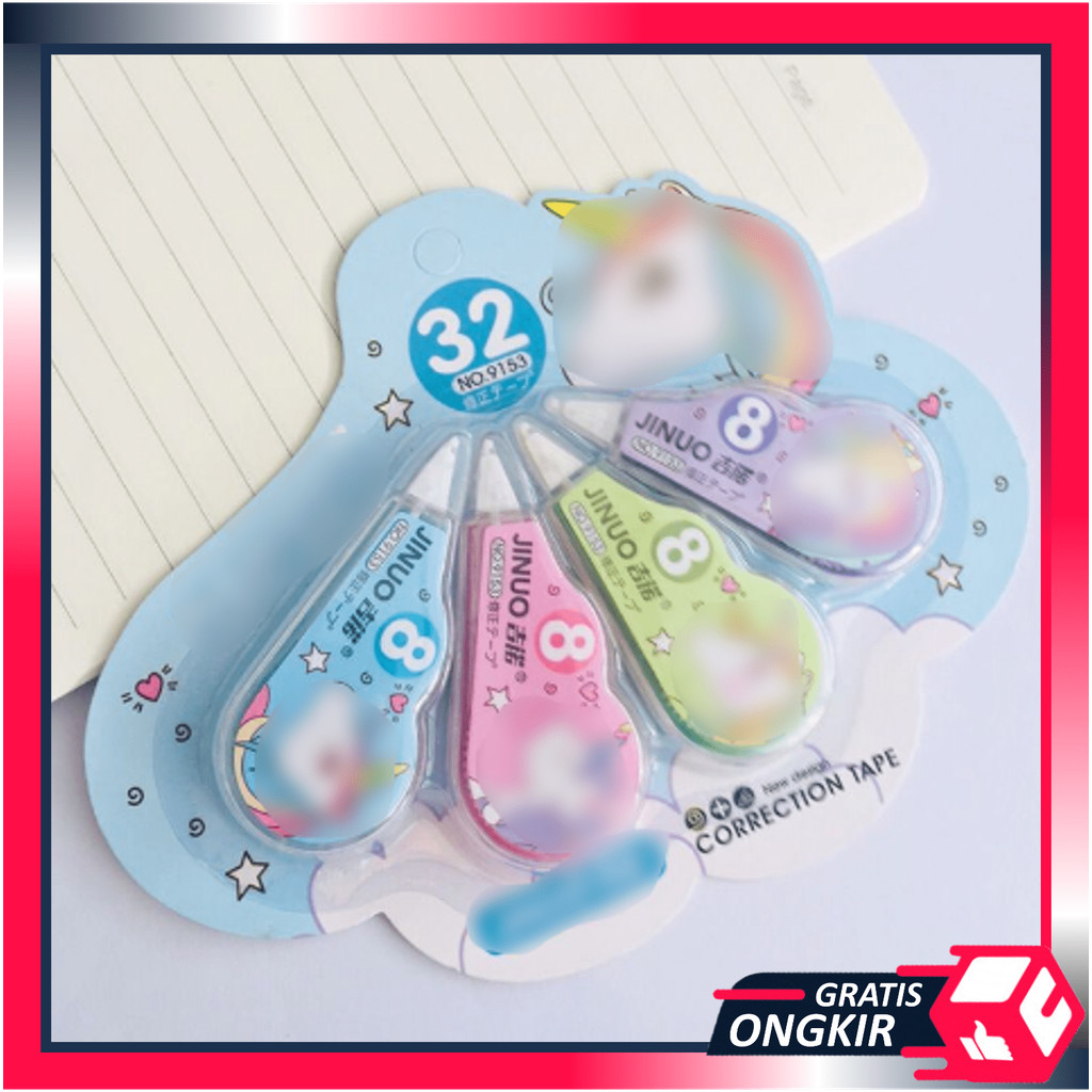 

GRATIS ONGKIR - S5740 Tipe X Pita / Penghapus Pulpen Roll Correction Tape / Tipex Set 4pcs / Tipex Lucu / 4 Pcs Correction Tape