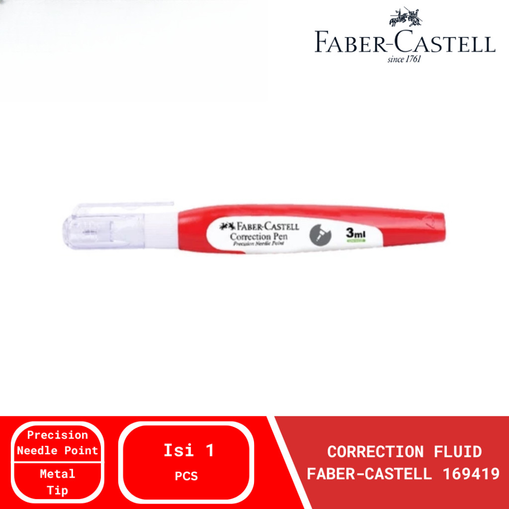 

Stipo Tip-ex Correction Fluid Faber-Castell 169419 3 ml - Tipe X Cair Correction Pen 3 ml