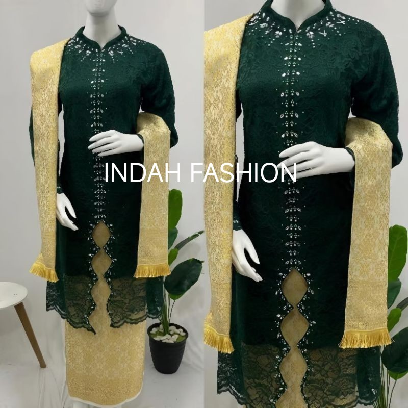 COD ( Free hijab ) Set kebaya brukat lalisa - kebaya modern - kebaya ibu hajat - kebaya zigzag - keb
